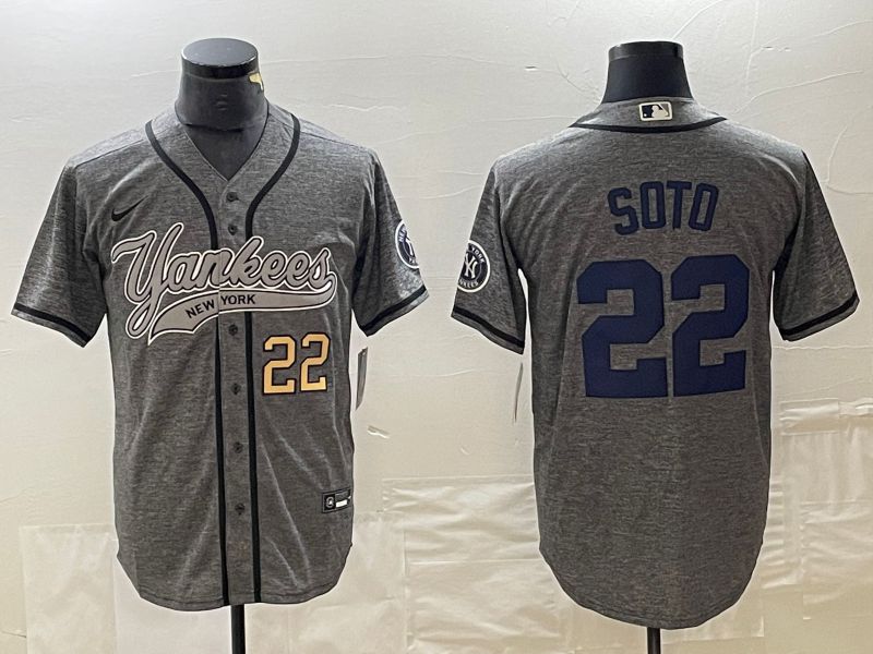 Men New York Yankees #22 Soto Grey Nike Game MLB Jersey style 2->new york yankees->MLB Jersey